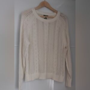 Massimo Dutti Cream Cable Knit Sweater